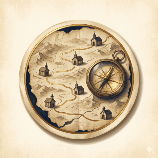 Map with compass representing actionable guidance